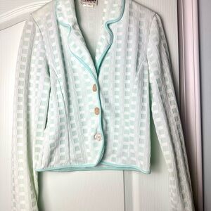 Morgan de Toi Light Green Textured Blazer S